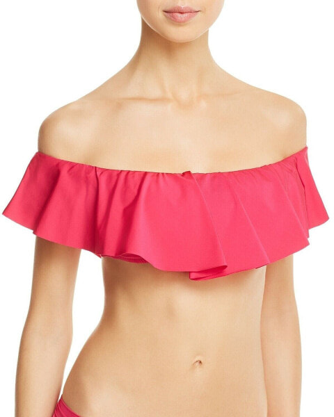 Trina Turk 260379 Women's Flutter Bandeau Bikini Top Swimwear Pink Size 12