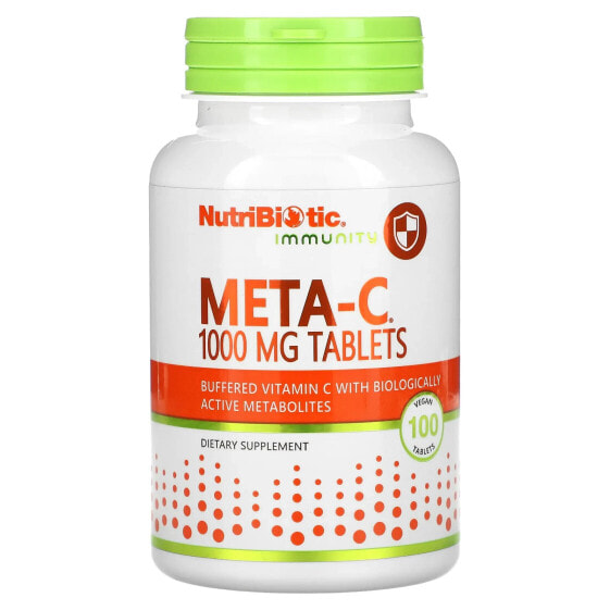 NutriBiotic, Immunity, Meta-C, 1000 мг, 100 веганских таблеток