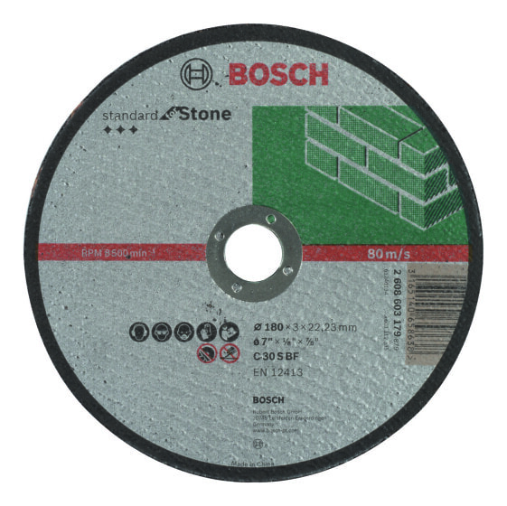 Bosch Trennscheibe gerade Standard for Stone C 30 S BF, 180 mm, 22,23 mm, 3,0 mm