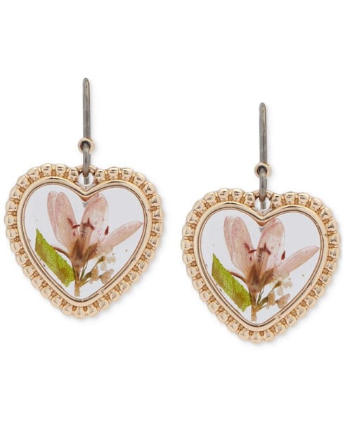 Серьги Lucky Brand Pressed Flower Heart