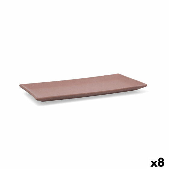 Snack tray Quid Mineral Gres Terracotta Ceramic 15 x 30 cm (8 Units)