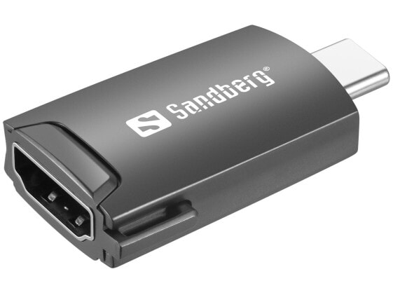 SANDBERG USB-C to HDMI Dongle - 3840 x 2160 pixels - Black - Aluminium - 80 mm - 16 mm - 120 mm