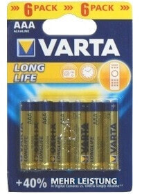 Алкалиновая батарейка VARTA AAA 1.5 V 6 шт. Blue,Yellow