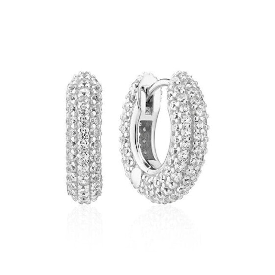 Sparkling silver rings with Carrara zircons SJ-E247-CZ
