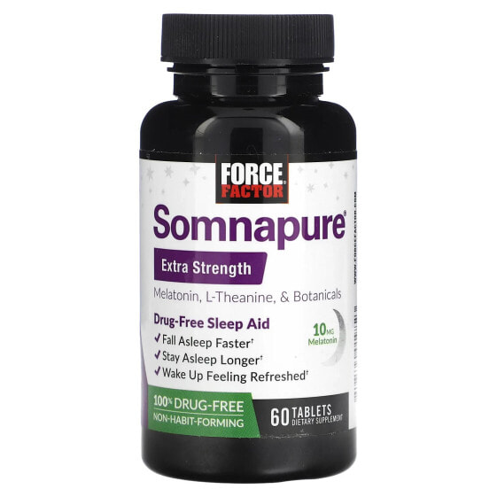 Витамины для здорового сна Force Factor Somnapure Extra Strength Melatonin, L-Theanine, & Botanicals 60 таблеток