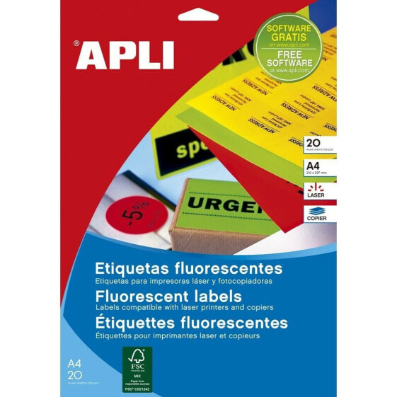 Printer Labels Apli Yellow 38,1 x 21,2 mm