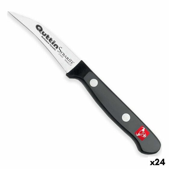 Нож для чистки Quttin Sybarite Чёрный Серебристый 6,5 cm (24 штук)