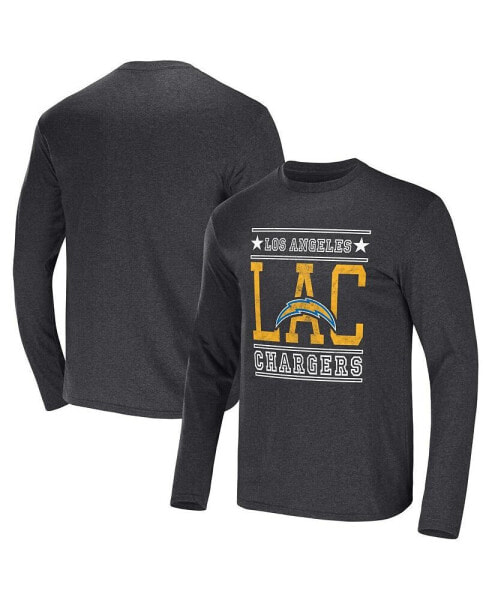 Men's NFL x Darius Rucker Collection by Heathered Charcoal Los Angeles Chargers Long Sleeve T-shirt