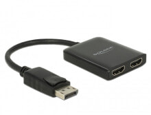 Компьютерные разъемы и переходники deLOCK 87720 видео разветвитель DisplayPort 2x HDMI