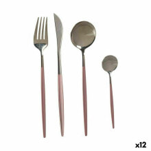 Cutlery Set Pink Silver Stainless steel (12 Units)
