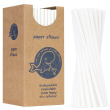 Одноразовая посуда Paper straws BIO ecological PAPER STRAWS 6 / 205mm - white 250pcs.
