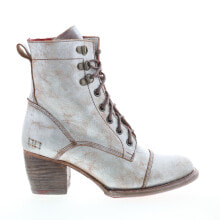 Bed Stu Judgement F385001 Womens Beige Leather Lace Up Ankle & Booties Boots купить в аутлете