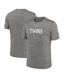 Nike men's Minnesota Twins Heather Gray Authentic Collection Velocity Performance Practice T-shirt
