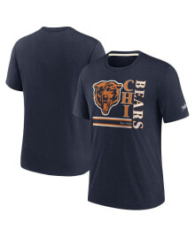 Nike men's Navy Chicago Bears Wordmark Logo Tri-Blend T-shirt