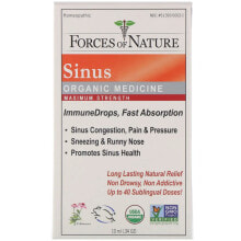 Forces of Nature, Sinus, Organic Medicine, ImmuneDrops, Maximum Strength, .34 oz (10 ml) (Товар снят с продажи) 