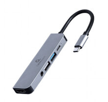 A-CM-COMBO5-02 - Wired - USB 3.2 Gen 1 (3.1 Gen 1) Type-C - 87 W - 3.5 mm - Silver - 5 Gbit/s