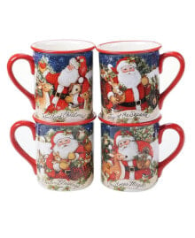 Certified International magic of Christmas Santa 4 Piece Mug