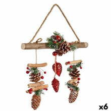 Christmas bauble Brown Red Wood Plastic 30 x 9 x 40 cm (6 Units)