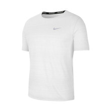 Мужские спортивные футболки Мужская футболка спортивная белая с логотипом  Nike Dri-FIT Miler M CU5992-100