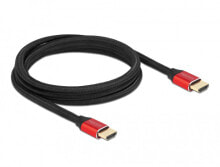 Компьютерный разъем или переходник DeLOCK 85774, 2 m, HDMI Type A (Standard), HDMI Type A (Standard), 3D, 48 Gbit/s, Black, Red