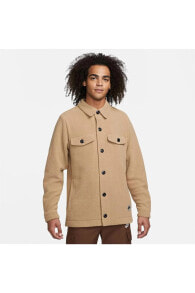 Oduncu Gömlek Sportswear Sport Utility Sherpa Full-Length Button Erkek Kahverengi Ceket OVERSİZ