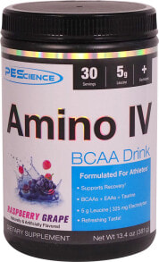 Аминокислоты PEScience Amino IV Raspberry Grape Комплекс с BCAA + EAA + таурин для спортсменов 30 порций