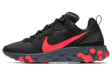 Nike React Element 55 Black Solar Red 低帮 跑步鞋 男款 黑红 / Кроссовки Nike React Element BQ6166-002