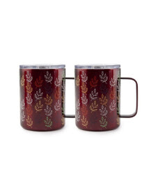 Cambridge 16 oz Fall Leaves Insulated Coffee Mugs Set, 2 Piece