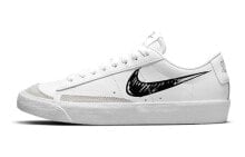 Nike Blazer Low 77 涂鸦 复古休闲 减震耐磨 低帮 板鞋 GS 白黑 / Кроссовки Nike Blazer Low 77 GS DM7819-100