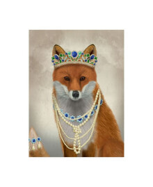 Trademark Global fab Funky Fox with Tiara, Portrait Canvas Art - 15.5