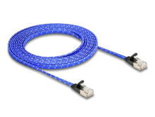 Delock 80385 - RJ45 Flachband Netzwerkkabel Cat.6A U/FTP 3 m blau - Network - CAT 6a