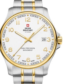 Аналоговые мужские наручные часы с серебряным браслетом Swiss Military SM30200.20 Mens 39mm 5ATM