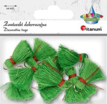 Titanum Zawieszki frędzle z muliny zielone 10szt