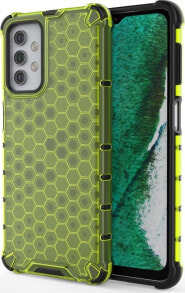 Hurtel Honeycomb etui pancerny pokrowiec z żelową ramką Samsung Galaxy A32 5G zielony