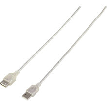 Renkforce RF-4737362 - 1.8 m - USB A - USB A - USB 2.0 - 480 Mbit/s - Transparent