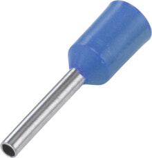 Conrad 1091286 - Wire end sleeve - Silver - Straight - Light Blue - Metallic - Copper - PVC