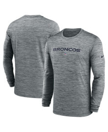 Nike men's Gray Denver Broncos Sideline Team Velocity Performance Long Sleeve T-shirt