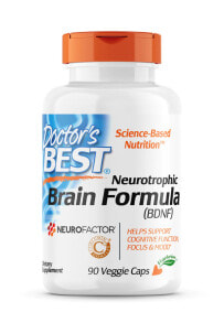 Витамины и БАДы для улучшения памяти и работы мозга doctor's Best Neurotrophic Brain Formula Комплекс для поддерживая уровни нейротрофического фактора головного мозга 90 веганских капсул