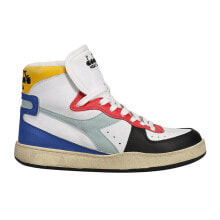 Купить мужская спортивная обувь Diadora: Diadora Mi Basket Used High Top Mens White Sneakers Casual Shoes 158569-C6664