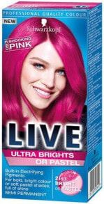 Live Ultra Brights or Pastel Hair Color 093 Shocking Pink Полуперманентная краска, придающая блеск волосам, оттенок розовый