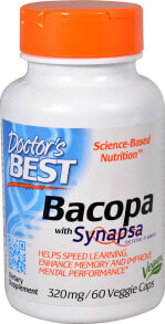 Vitamins and dietary supplements to improve memory and brain function doctor&#039;s Best Bacopa with Synapsa -- 320 mg - 60 Veggie Caps