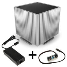 Купить компьютерные корпуса для игровых ПК Streacom: Streacom DB4 Fanless Cube-Gehäuse + Nano 120 Watt Netzteil - silber