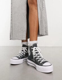 Converse – Chuck Taylor All Star Lift Hi – Knöchelhohe Sneaker in Dunkelgrün