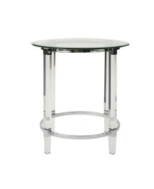 Simplie Fun clear Acrylic And Glass Round Display End Table