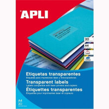 Printer Labels Apli 581225 210 x 297 mm Transparent 20 Sheets