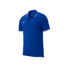 Мужские спортивные поло Мужская футболка-поло спортивная синяя с логотипом Nike Team Club 19 Polo