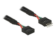 Компьютерные кабели и коннекторы DeLOCK 0.25m 2xUSB2.0 USB кабель 0,25 m 2.0 Черный 83873