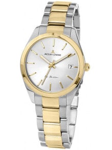 Мужские наручные часы с серебряным золотым браслетом Jacques Lemans 1-2084F La Passion 30mm 10ATM