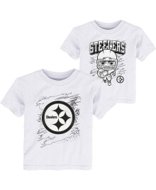 Outerstuff toddler Boys White Pittsburgh Steelers Coloring Activity Two-Pack T-shirt Set