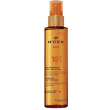 Средства для загара и защиты от солнца nuxe Sun Tanning Oil for Face and Body Spf10 Солнцезащитное масло для загара для лица и тела с антивозрастным действием 150 мл